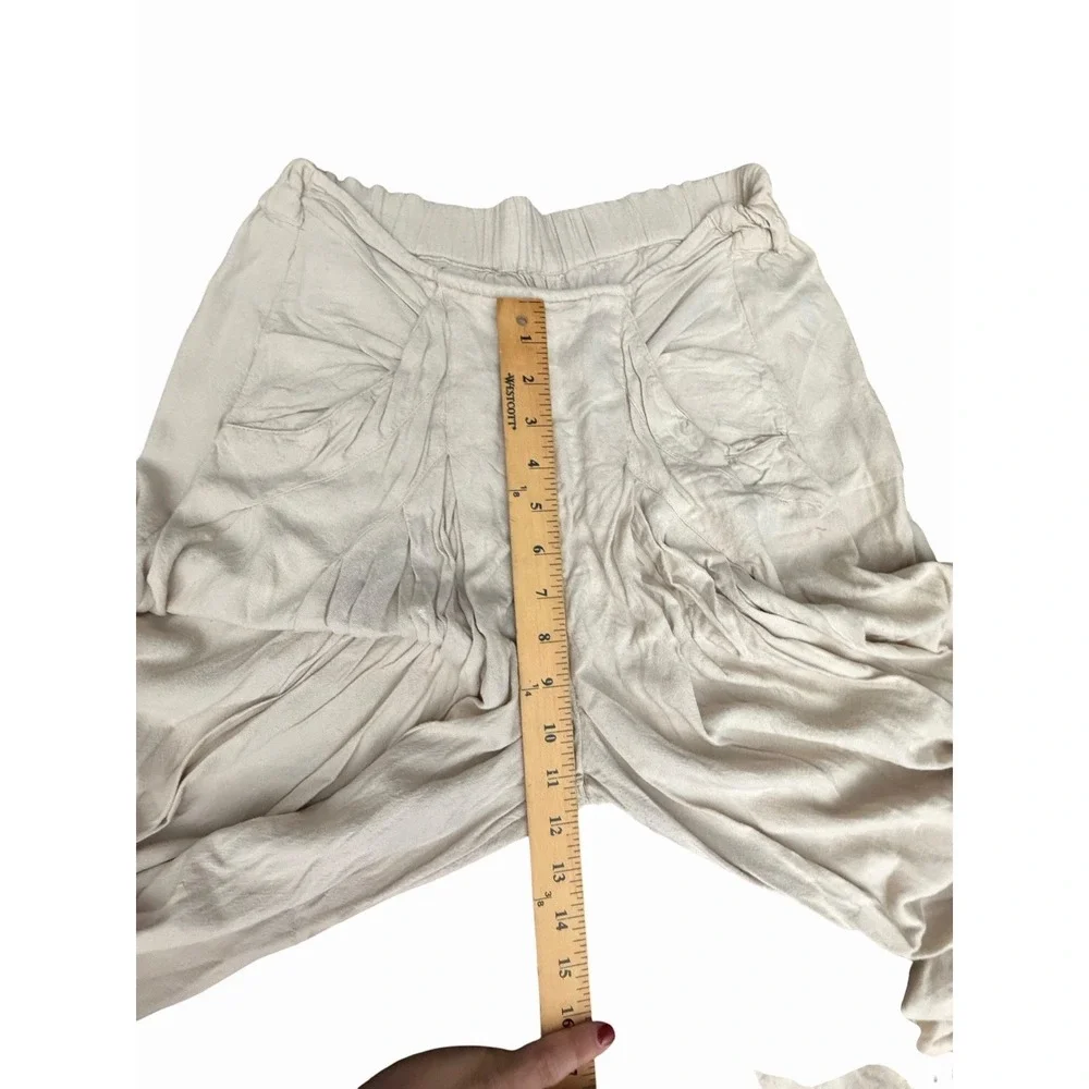 Free People Pants Free-est XS Wide Leg Barrel Balloon Lagenlook Boho Linen OP3-3
